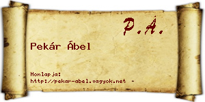 Pekár Ábel névjegykártya