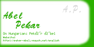 abel pekar business card